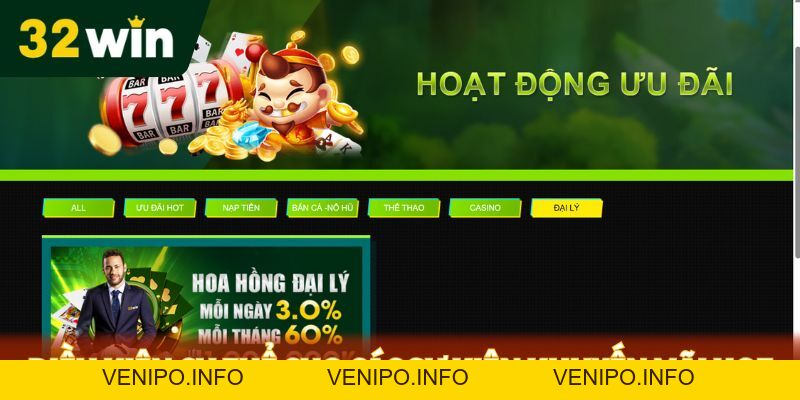 Khuyến Mãi Hot - 32Win Cơ Hội Nhận Quà Cực Khủng - Venipo