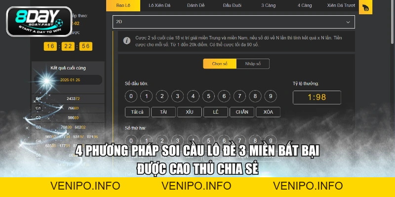 Lô Đề 3 Miền - Dự Đoán Xổ Số Bắc, Trung, Nam Nhận Thưởng Lớn - Venipo