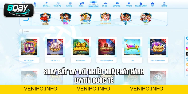 Game Bài 8DAY - Thiên Đường Đổi Thưởng Chuẩn Las Vegas - Venipo