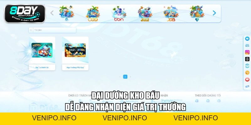 Bắn Cá 8DAY - Kho Game Đa Dạng Với Nhiều Phòng Cược Hấp Dẫn - Venipo
