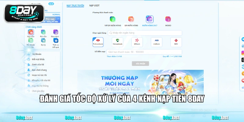 3 Bước Nạp Tiền 8DAY Nhận Thưởng An Toàn Cho Hội Viên - Venipo