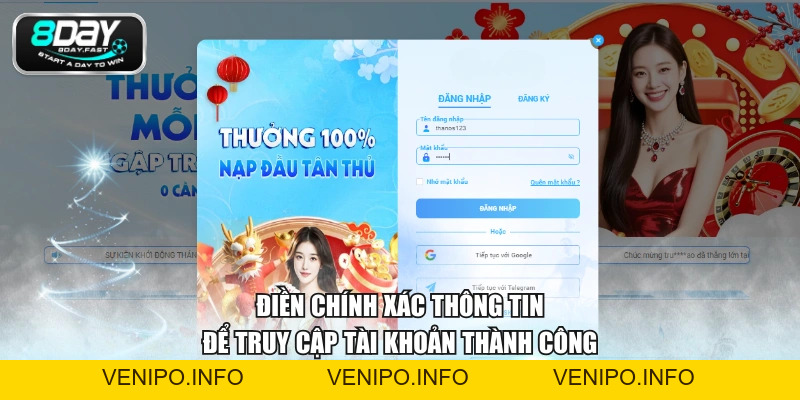 Đăng Nhập 8DAY Trải Nghiệm Cá Cược Nhanh Chóng, An Toàn - Venipo