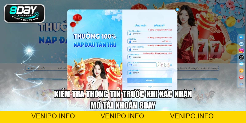 Hướng Dẫn Đăng Ký 8DAY Chi Tiết Chỉ Với 3 Bước Cực Nhanh - Venipo