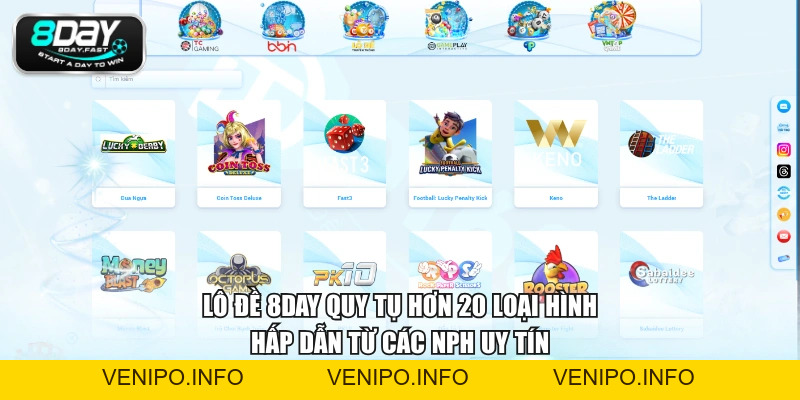 Lô Đề 8DAY - Cược Số Hôm Nay, Rinh Ngay Tài Lộc Về Nhà - Venipo